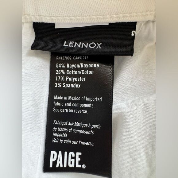 Paige Men's Transcend Lennox Icecap Slim Fit White Jeans Size 30 Inseam 36” - Picture 9 of 10